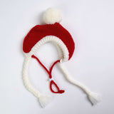 Gebreide Pom Pom hond muts