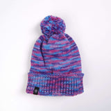 Gorro con Pompón Humano - Púrpura y Lavanda