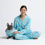 Human Pajama Top - Breakfast Blue