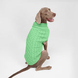 Suéter de punto de trenzas para perros - Verde menta