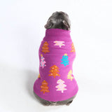 Christmas Knit Dog Sweater - Candy Trees Magenta
