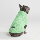 Suéter de punto de trenzas para perros - Verde menta