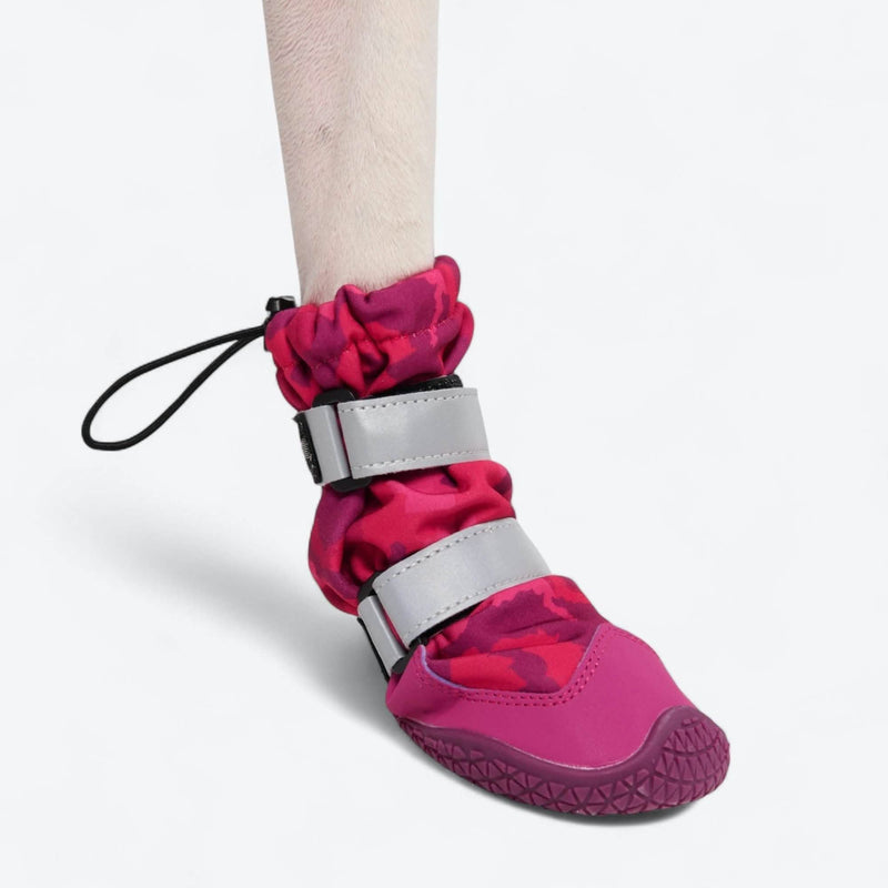 Flex Shell Waterproof Dog Boots - Fuchsia Camo