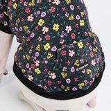 Vintage Flower Dog Hoodie - Black