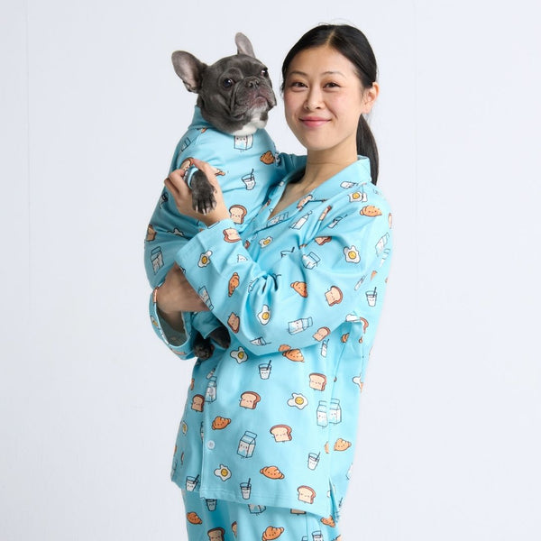 Human Pajama Top - Breakfast Blue