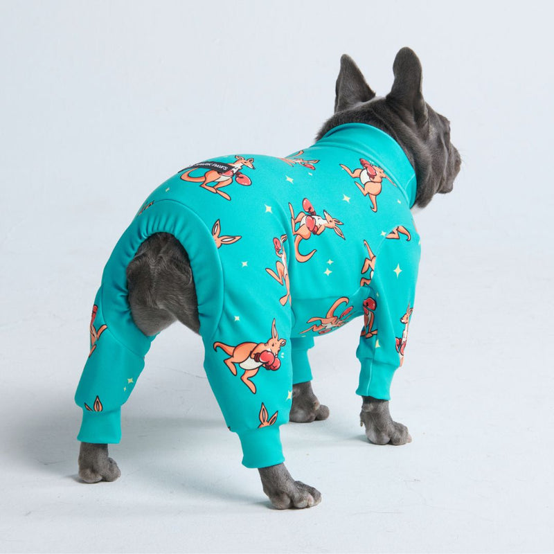 Dog Pajama - Boxing Kangaroo - Blue