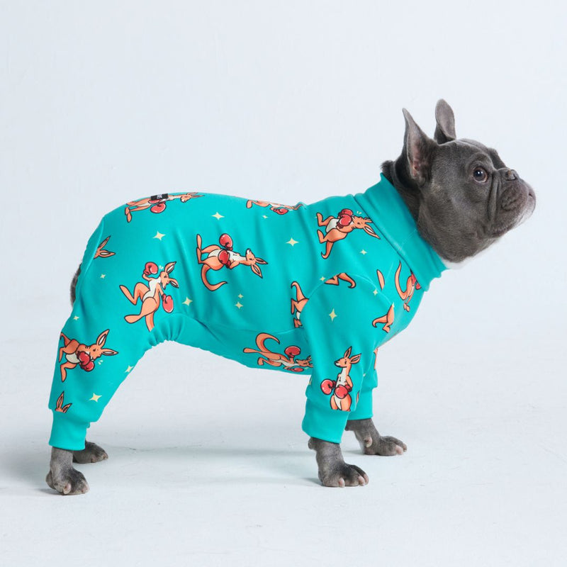 Dog Pajama - Boxing Kangaroo - Blue