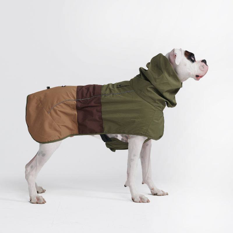 Dog Raincoat - Green Brown