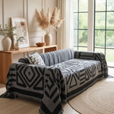 Boho Dark Grey Couch Cover