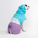 Breatheshield™ Dog Raincoat - Aqua White Purple