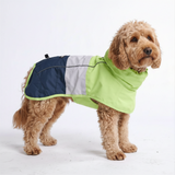 Dog Raincoat - Neon White Navy||size:M