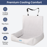 Frostcore™ Cama Refrescante para Asiento de Coche para Perros - Waffle Grey