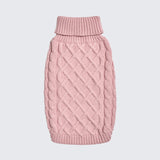 Cable Knit Dog Sweater - Pink