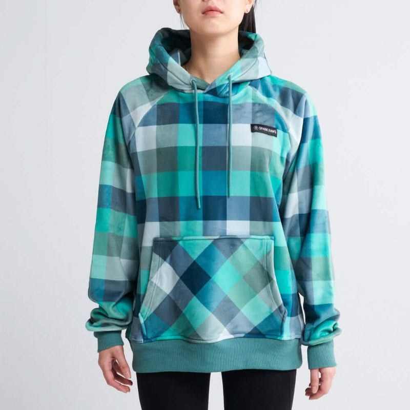 Turquoise Checkered Hoodie