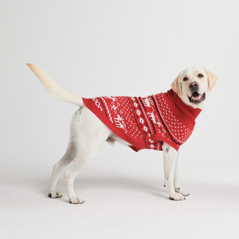 Knit Christmas Dog Sweater - Dasher Red