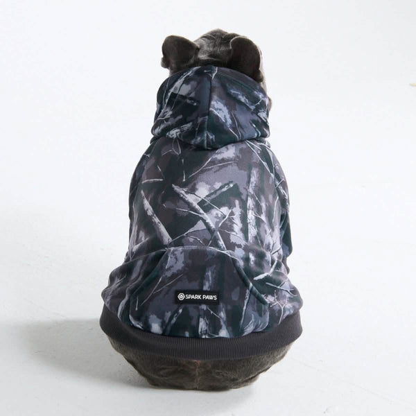 Concrete Wood Dog Hoodie - Asphalt
