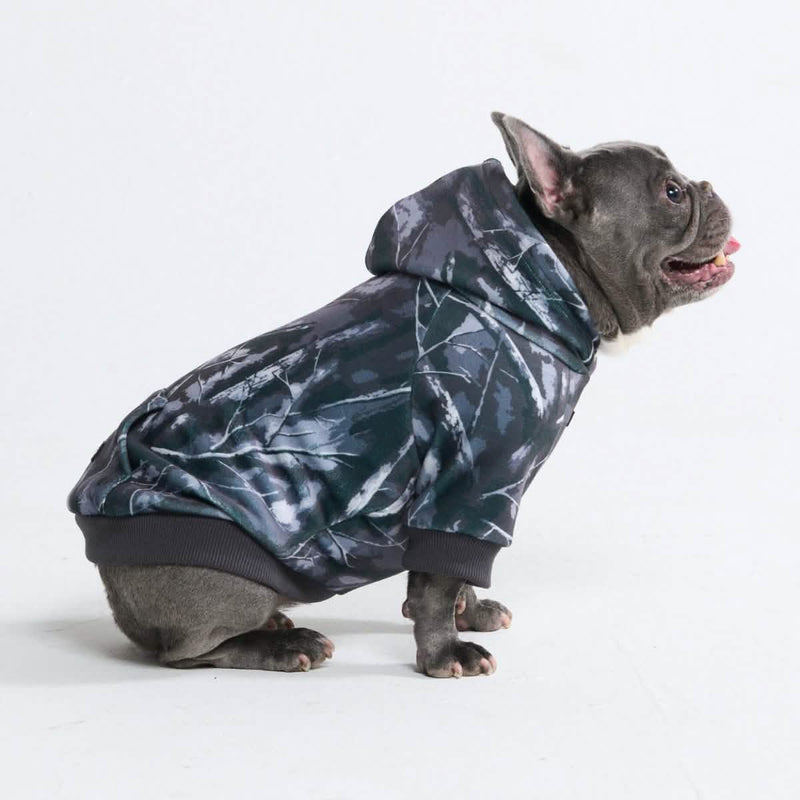 Concrete Wood Dog Hoodie - Asphalt