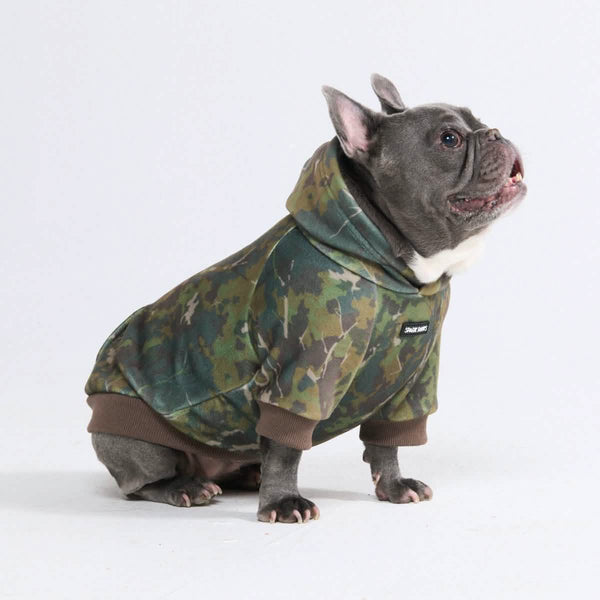 Concrete Wood Dog Hoodie - Moss