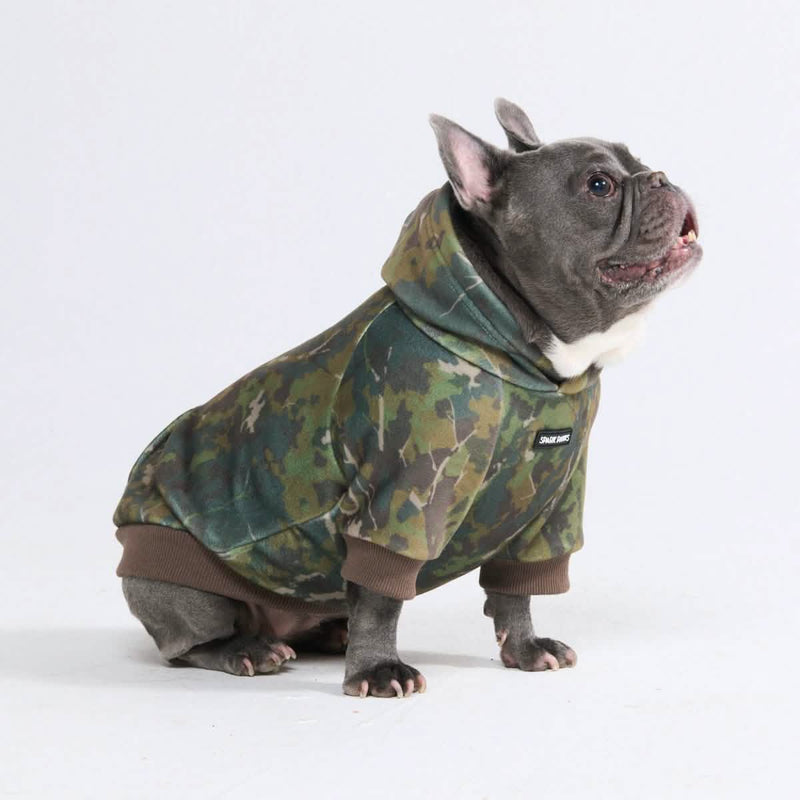 Concrete Wood Dog Hoodie - Moss
