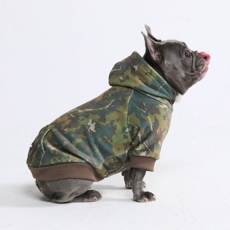 Concrete Wood Dog Hoodie - Moss