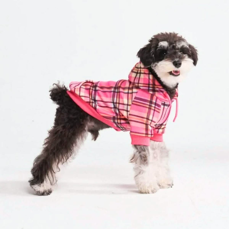 Pink Plaid Hoodie