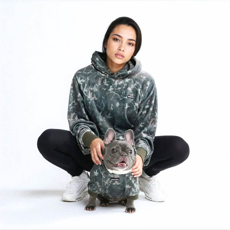Concrete Wood Dog Hoodie - Timber