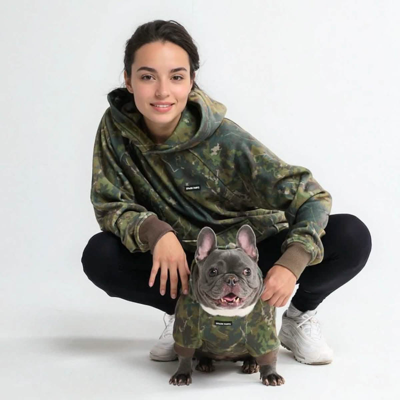 Concrete Wood Dog Hoodie - Moss