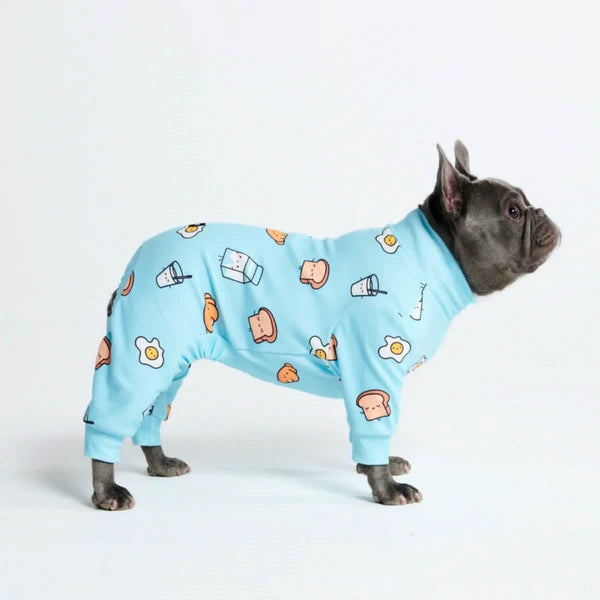 Dog Pajama - Breakfast Blue