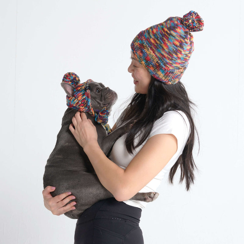 Knit Matching Human Pom Hats