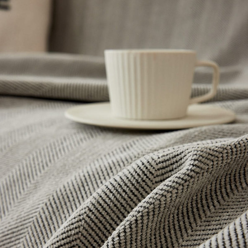 Couch Cover - Herringbone Grey