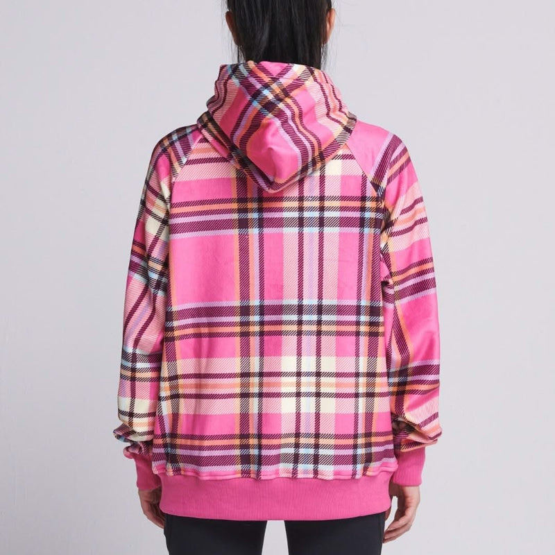 Pink Plaid Human Hoodie